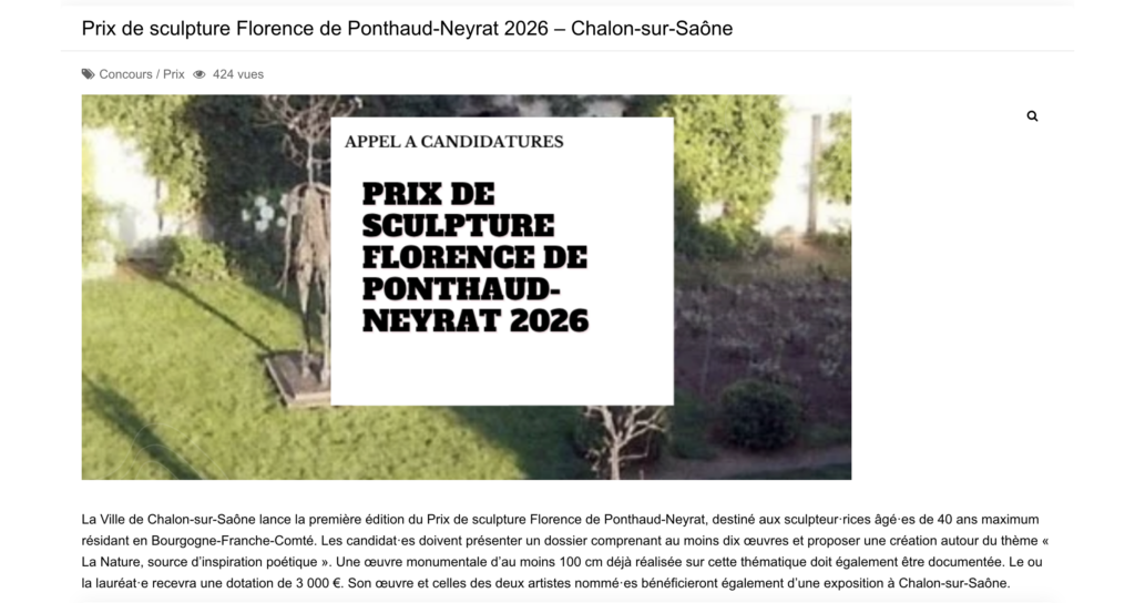 PRIX FLORENCE DE PONTHAUD